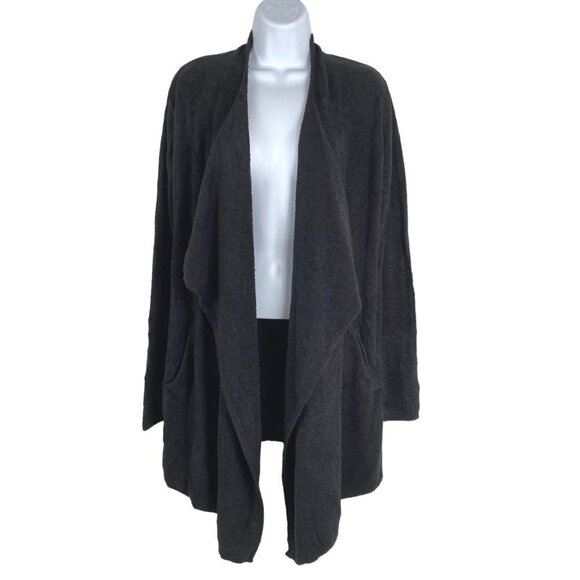 Barefoot Dreams CozyChic Lite Island Wrap‎ Cardigan Sweater Black NWT S/M - Picture 1 of 8